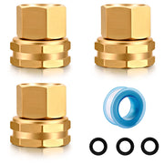 SIGURANTA front view of three brass adapters showing robust construction and easy identification