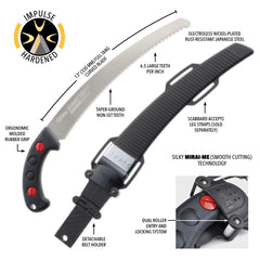 Silky ZUBAT handle detail showing ergonomic grip for comfortable control