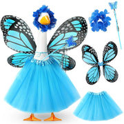 SilTriangle front view of full blue butterfly goose outfit showing cohesive styling and curb appeal