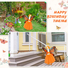 SilTriangle porch goose wearing the outfit in use, bright seasonal decoration benefit