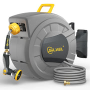 SILVEL retractable reel front view showing compact mounted storage benefit