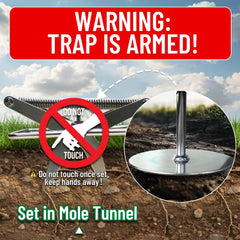Simfelice installed in mole tunnel, targeted placement reduces damage