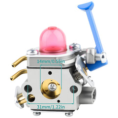 SIMPERAC carburetor side detail highlighting durable cast and ports benefit