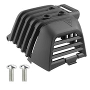 SIMPERAC front view of muffler cover showing clean fit and protection