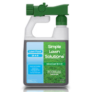 Simple Lawn Solutions front label showing 16-4-8 and clear use benefits