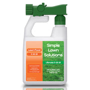 Simple Lawn Solutions front label on 32 oz bottle showing product identity and benefits