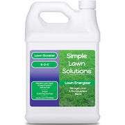 Simple Lawn Solutions front label showing product benefits and coverage