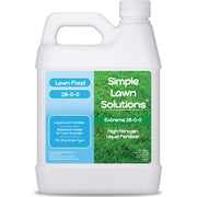Simple Lawn Solutions front label showing product name and NPK concentration for clear identification and trust