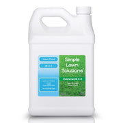 Simple Lawn Solutions front label showing product benefits and usage