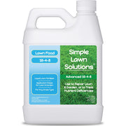 Simple Lawn Solutions front label showing product name and NPK benefits