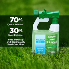 Simple Lawn Solutions spraying lawn to quickly correct nitrogen deficiency