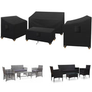 SIRUITON front view of all four covers protecting patio set for lasting outdoor care