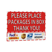 SKDSArts front view of delivery sign showing clear instructions and vibrant colors