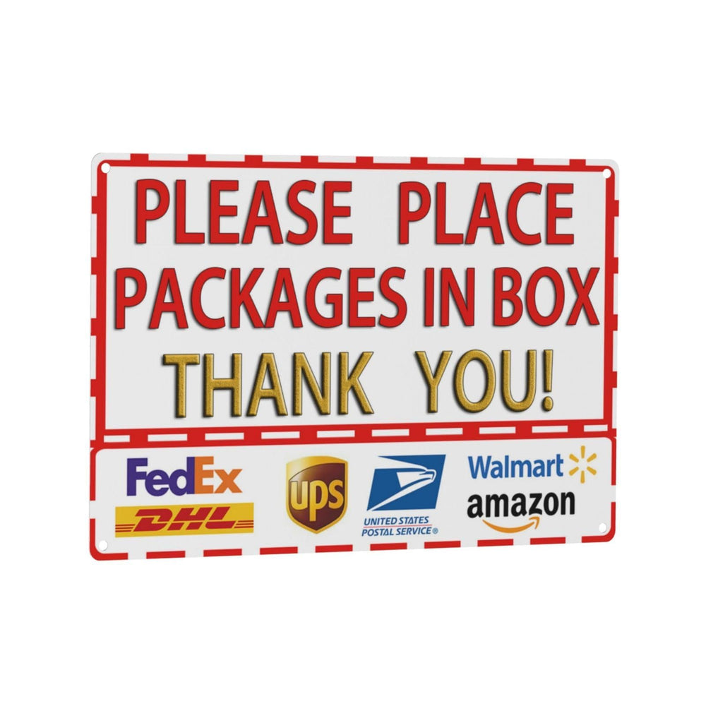 SKDSArts front view of metal delivery sign showing clear instructions