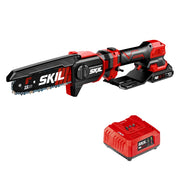 Skil telescopic mini chainsaw front view showing compact design and balance
