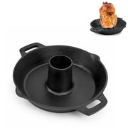 Skyflame front view of cast iron poultry roaster insert showing design and fit benefit