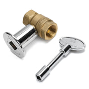 Skyflame chromed front view showing valve and key, durable finish for visible installs