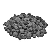 Skyflame front of bag showing 10lb lava rocks and clear labeling benefit
