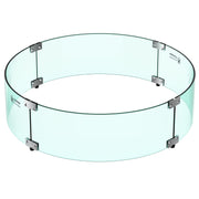 Skyflame front view of 24-inch glass guard showing stable flame benefit