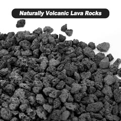 Skyflame lava rocks arranged in a fire pit demonstrating even flame distribution benefit