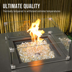 Skyflame size comparison with hand to show piece scale and ease of handling and installation