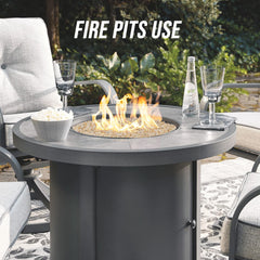 Skyflame beneath fire glass demonstrating improved aesthetic flame