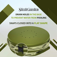 Sleek Garden weighted bottom detail providing stability when filling with debris