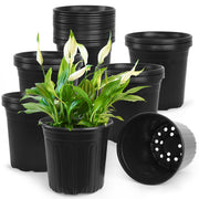 SLMKHHU front view of black 2-gallon pot showing shape and rim for easy handling