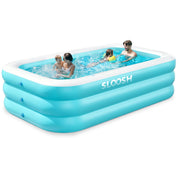 Sloosh front view full cyan pool showing spacious family seating benefit