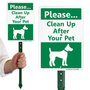 SmartSign front panel with dog graphic showing clear reminder benefit