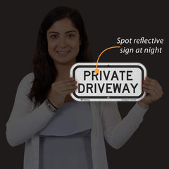 SmartSign private driveway close-up of 3M reflective film improving night readability