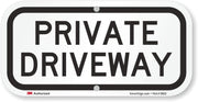 SmartSign private driveway front view showing clear reflective message benefit visibility