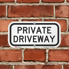 SmartSign private driveway installed on post demonstrating easy mounting benefit