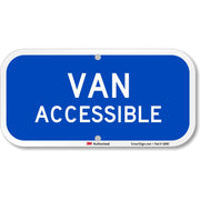 SmartSign front view of van accessible sign showing clear lettering and visibility