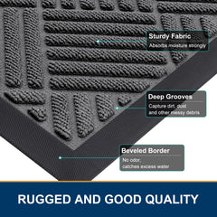 Smiry mat installed under door showing size fit and smooth door operation