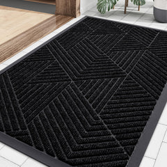 Smiry front doormat packaging showing dimensions and quick benefit