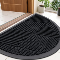 Smiry front view half circle doormat showing shape and clean curb appeal benefit