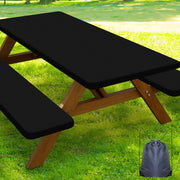 Smiry front view of fitted table cover showing sleek black protection and tidy fit