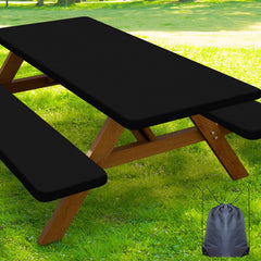 Smiry front view of fitted table cover showing sleek black protection and tidy fit