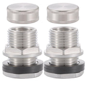 SNUTUYA front view of bulkhead fitting pack showing durable stainless finish and included caps