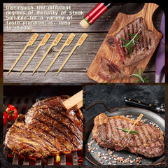 Soaoo pick inserted in steak showing clear doneness identification at glance