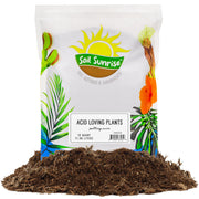 Soil Sunrise front packaging showing 12-quart acidic potting mix benefits
