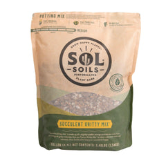 sol soils front packaging showing 1-gallon bag and branding with clear benefit