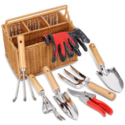 SOLIGT front view showing complete tool set in basket for organized gardening
