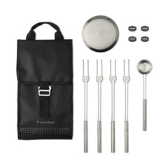 Solo Stove front view of full accessory pack showing organized tools and case for easy storage