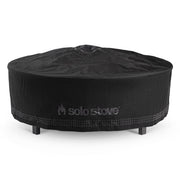 Solo Stove front view of Surround Shelter protecting Yukon Surround, keeps unit clean