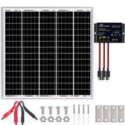 SOLPERK front view of 50W panel showing durable frame and weatherproof design for outdoor use