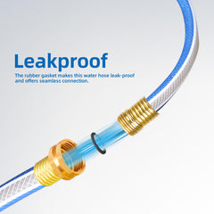 Solution4Patio coiled hose lying flat to show kink-free flexibility and storage