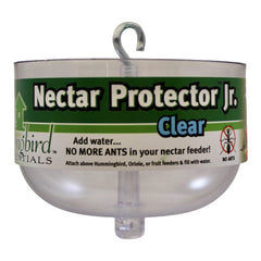 Songbird Essentials protector front view showing clear bowl and benefits