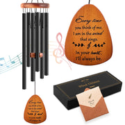 Soopau memorial wind chime front view showing engraved comforting message and visual appeal